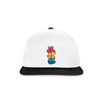 Kawaii Axolotl Haufen Pansexueller Stolz Pansexuel - Snapback Cap - Weiß/Schwarz - Vorne