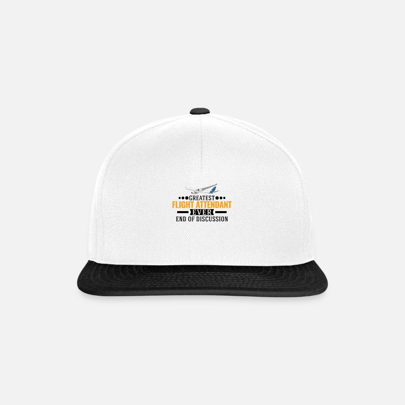 Greatest Flight Attendant Ever Flugbegleiterin - Snapback Cap - Weiß/Schwarz