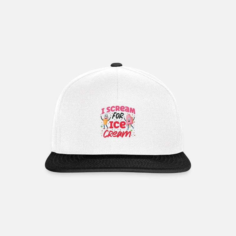 Ice Cream Pun Cone Popsicle I - Snapback Cap - Weiß/Schwarz