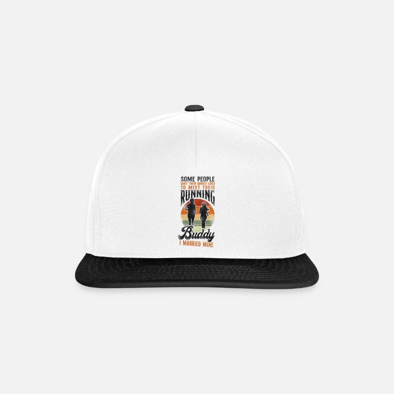 Running Runner Half Marathon - Snapback Cap - Weiß/Schwarz