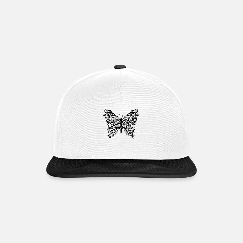 Barock-Ästhetik Hippie-Schmetterling - Snapback Cap - Weiß/Schwarz