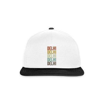 Delhi India Retro Vintage - Snapback Cap - white/black - Front