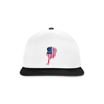 Pickleball Paddle American Flag - Snapback Cap - white/black - Front