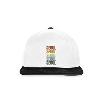 Seoul South Korea Retro Vintage - Snapback Cap - white/black - Front