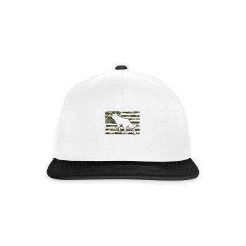 Kojote Jagd Camo amerikanische Flagge - Snapback Cap - Weiß/Schwarz - Vorne