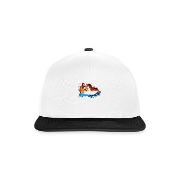 Feuer Bootsangler Flammen Fischerboot Angler - Snapback Cap - Weiß/Schwarz - Vorne