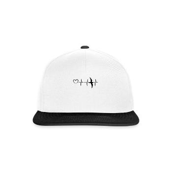 Bird Heartline Heart Bird Watcher Bird Lover Bird - Snapback Cap - Weiß/Schwarz - Vorne