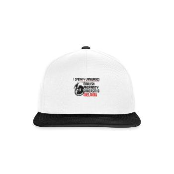 Welder Welding Vintage I Speak 4 - Snapback Cap - white/black - Front