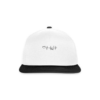 Duck Heartline Heart Duck Bird Duck Farmer Heartbe - Snapback Cap - Weiß/Schwarz - Vorne