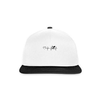 Eagle Heartline Heart Eagle Bird Lover Bald Eagle - Snapback Cap - white/black - Front