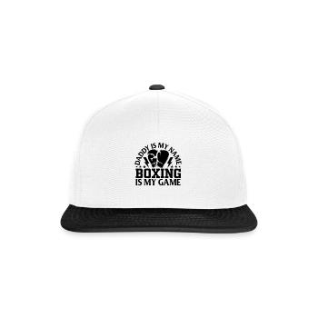 Boxing Daddy Is My Name Boxing Is My Game - Boxing - Casquette snapback - blanc/noir - Devant