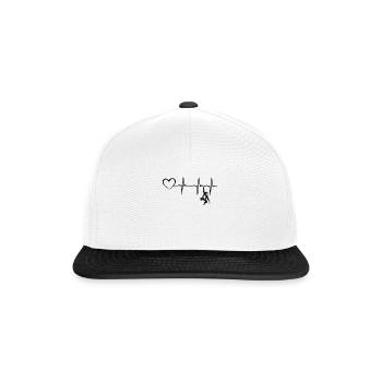 Chimpanzee Orangutan Monkey Heartbeat Heart Monkey - Snapback Cap - Weiß/Schwarz - Vorne