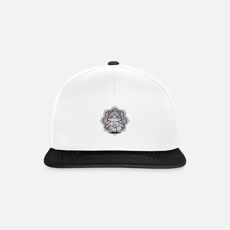 Yoga Hamster - Snapback Cap - Weiß/Schwarz