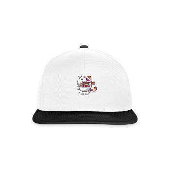 Lesbian Pride Gay Kawaii Cat Ramen Noodles - Casquette snapback - blanc/noir - Devant