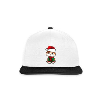 Chat avec pull de Noël - Casquette snapback - blanc/noir - Devant