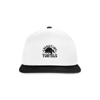 Sea Turtle Lover Cute Turtle I Really Like Turtles - Snapback Cap - Weiß/Schwarz - Vorne