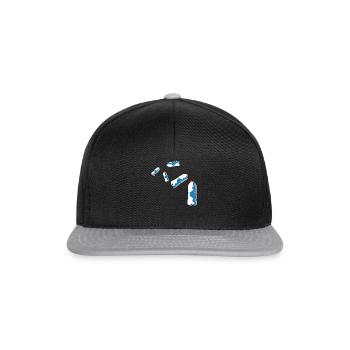 Water Bottle Flipping Flaschendrehen - Snapback Cap - Schwarz/Grau - Vorne