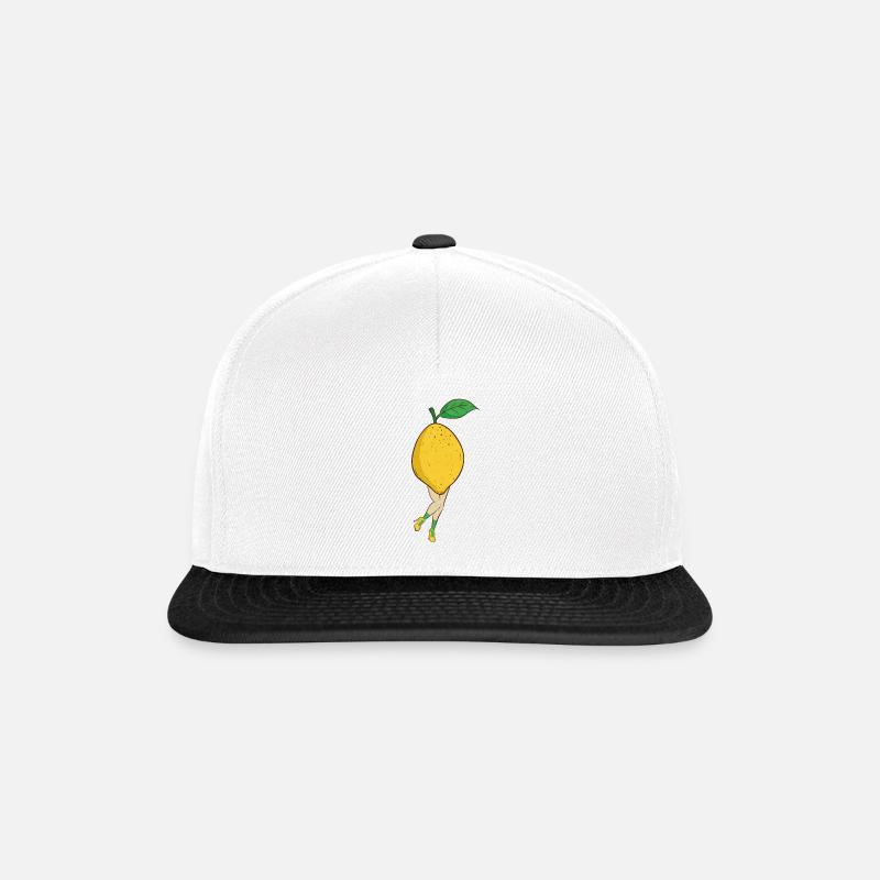 Zitrone - Snapback Cap - Weiß/Schwarz