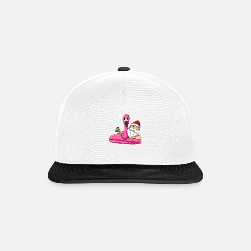 Weihnachtsmann im Pool - Snapback Cap - Weiß/Schwarz
