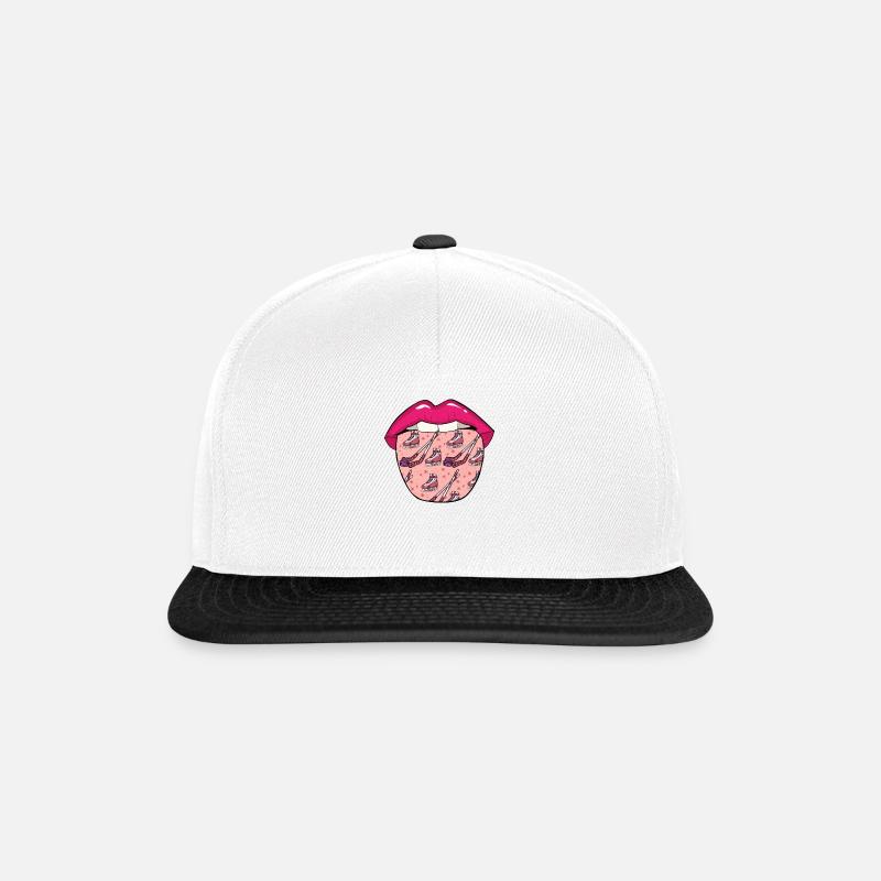 Eishockey Lippen - Snapback Cap - Weiß/Schwarz