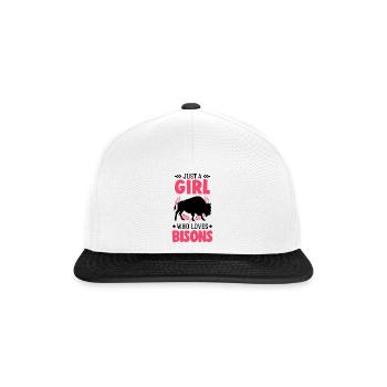 Buffalo Girl Bison Water Buffalo Buffalo - Snapback Cap - white/black - Front