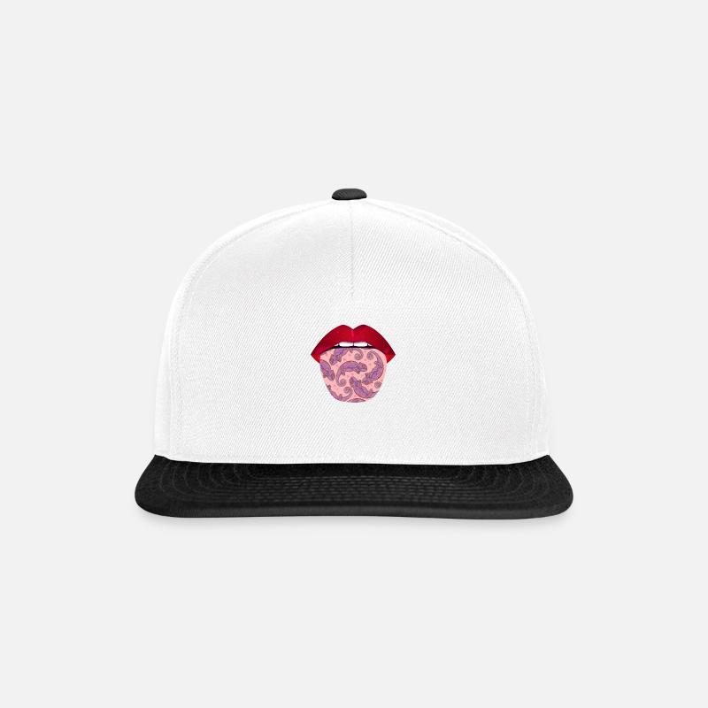Caméléon Chameleon Lèvres - Casquette snapback - blanc/noir
