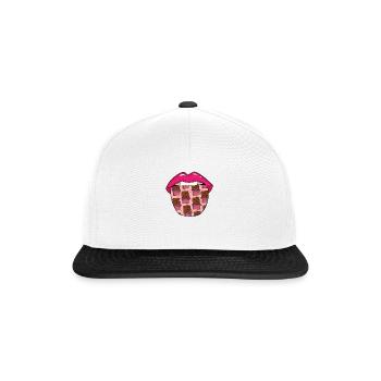Langue de chocolat - Casquette snapback - blanc/noir - Devant