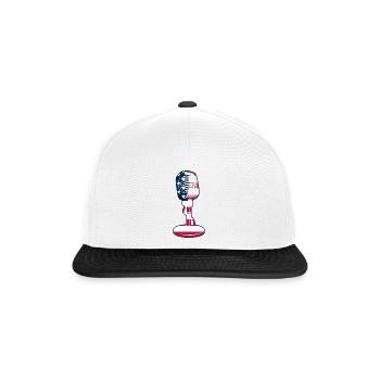 Podcast Mic Podcasting Podcast America Flag - Snapback Cap - Weiß/Schwarz - Vorne