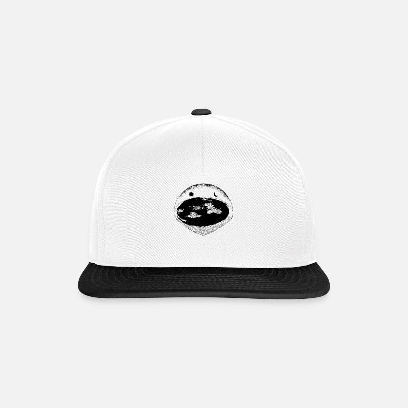 Flache-Erde-Verschwörungstheorie - Snapback Cap - Weiß/Schwarz