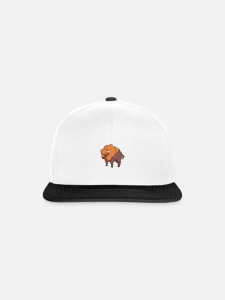 Kawaii Wisent - Snapback Cap - Weiß/Schwarz