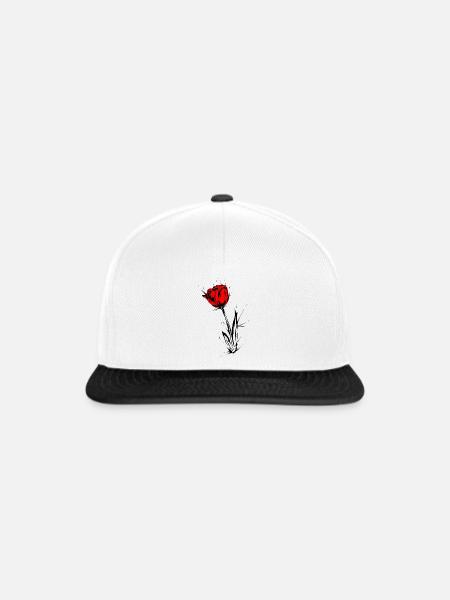 Tulpe - Snapback Cap - Weiß/Schwarz