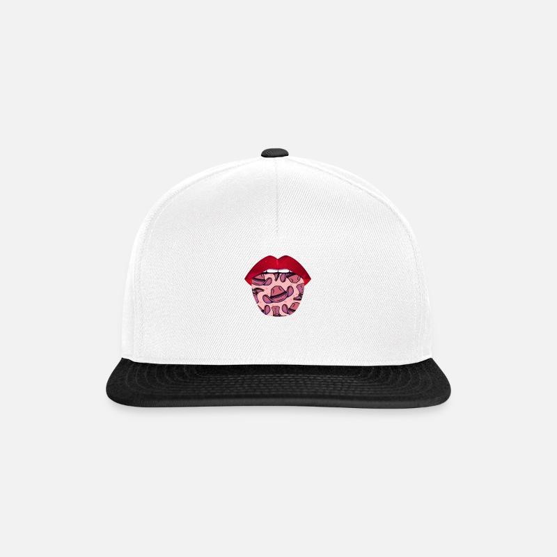 Rodeo Lippen - Snapback Cap - Weiß/Schwarz