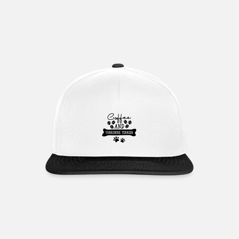 Coffee and Yorkshire Terrier - Snapback Cap - Weiß/Schwarz