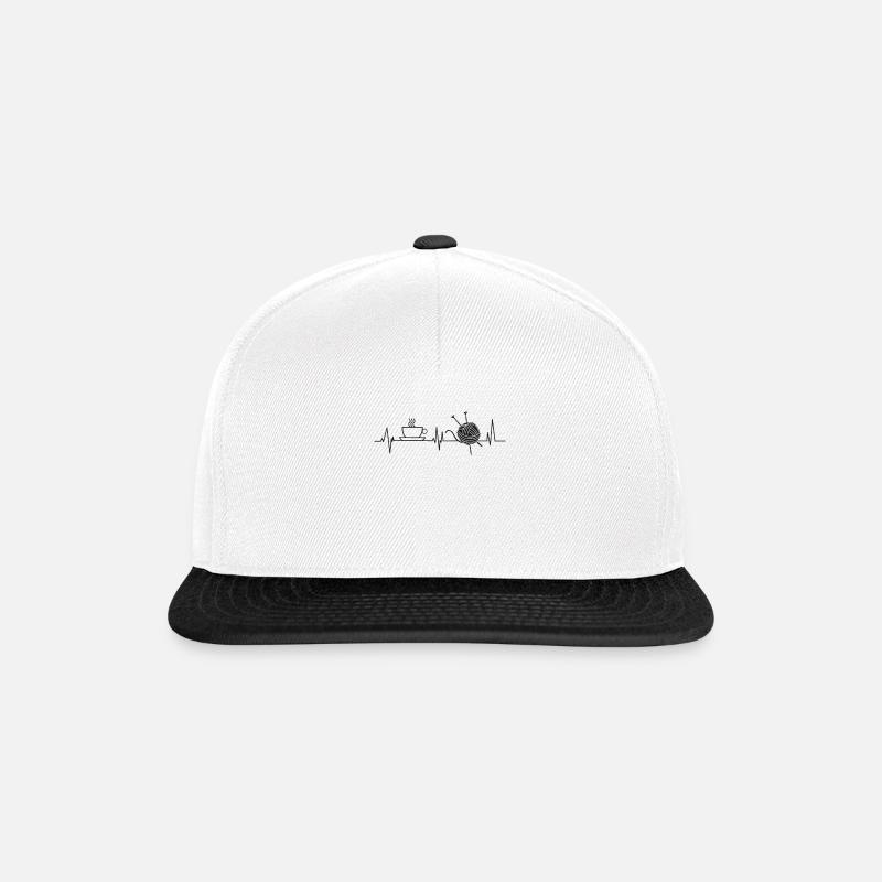 Knitting Knitter Heartbeat - Snapback Cap - Weiß/Schwarz