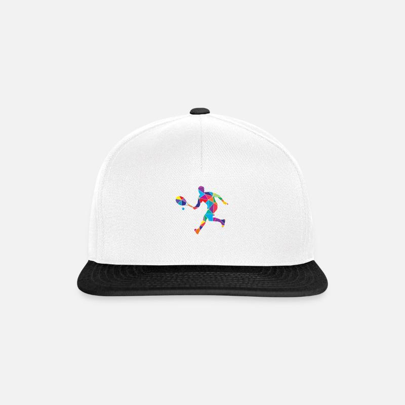 Low Poly Smash Aufschlag Polygon Tennis - Snapback Cap - Weiß/Schwarz