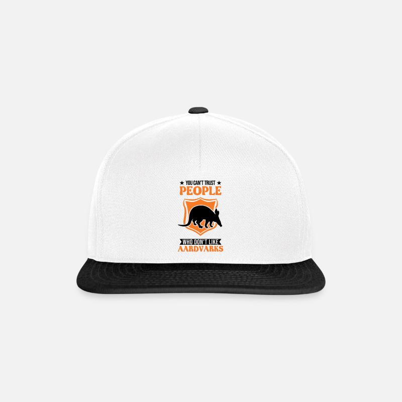 Erdferkel Geschenk Aardvark - Snapback Cap - Weiß/Schwarz