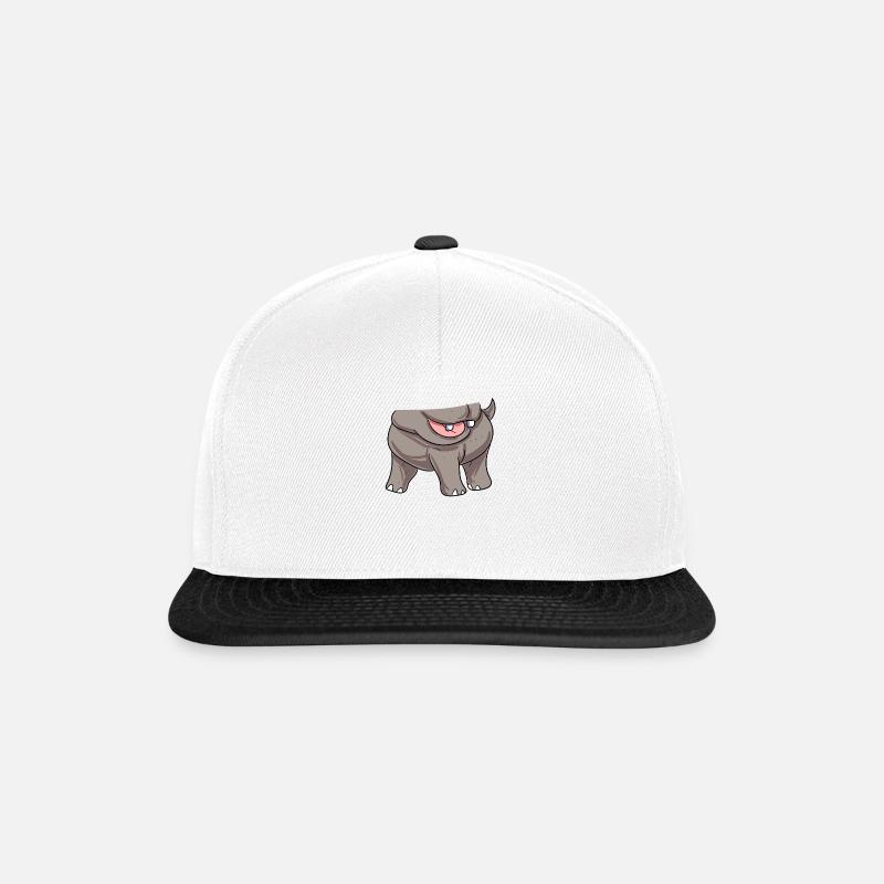 Nilpferd Kostüm - Snapback Cap - Weiß/Schwarz