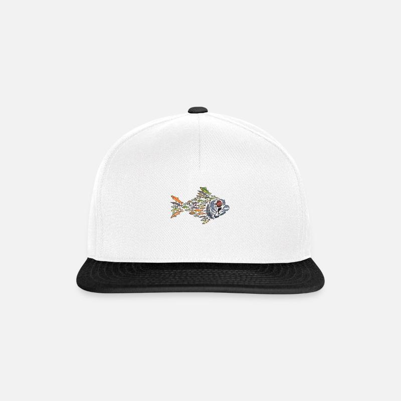 Fischliebhaber Freitauchen - Snapback Cap - Weiß/Schwarz