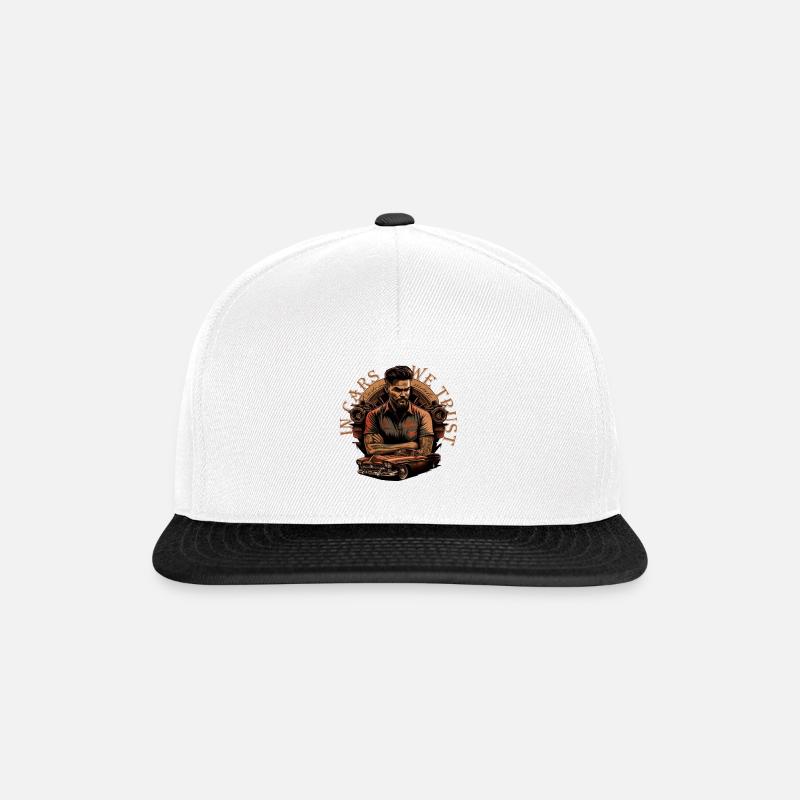 Oldtimer with lettering - Snapback Cap - white/black