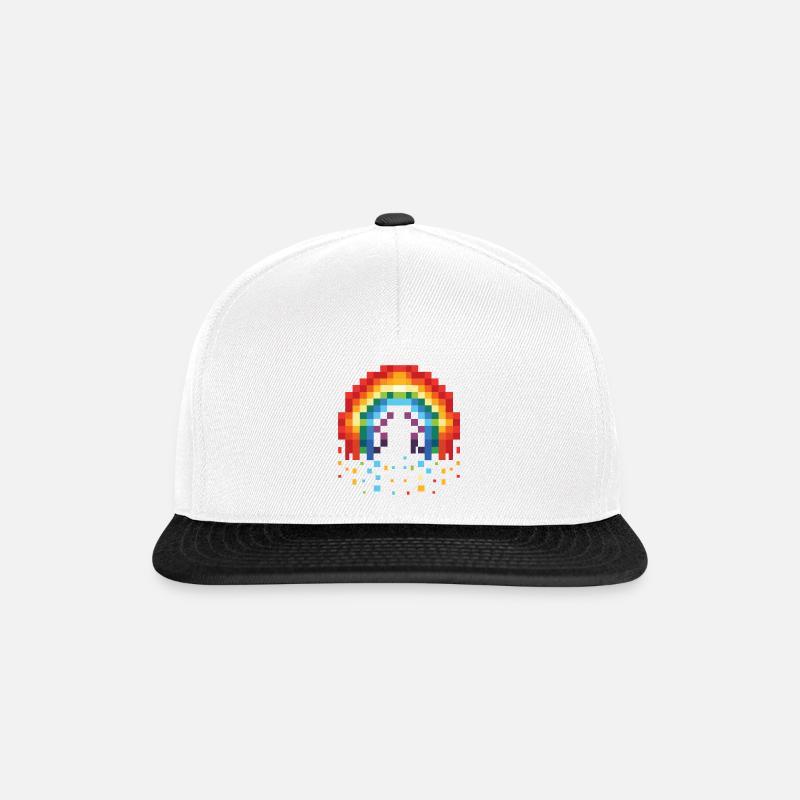 Pixel Art Rainbow 8-Bit Retro - Snapback Cap - white/black