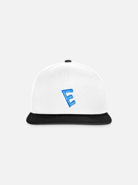 Buchstabe E Anfangsbuchstabe - Snapback Cap - Weiß/Schwarz