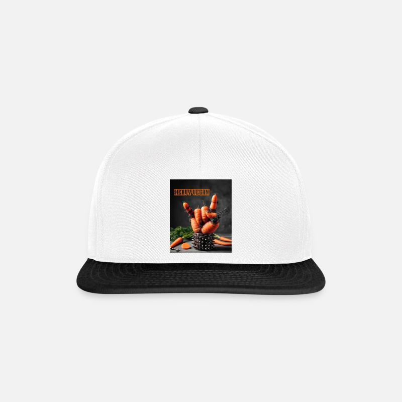 Heavy Vegan - Snapback Cap - Weiß/Schwarz
