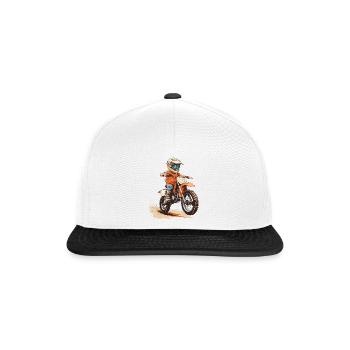 Motocross und Dirt bike für Kinder - Snapback Cap - Weiß/Schwarz - Vorne