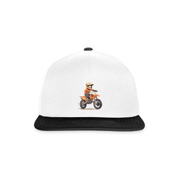 Motocross und Dirt bike für Kinder - Snapback Cap - Weiß/Schwarz - Vorne