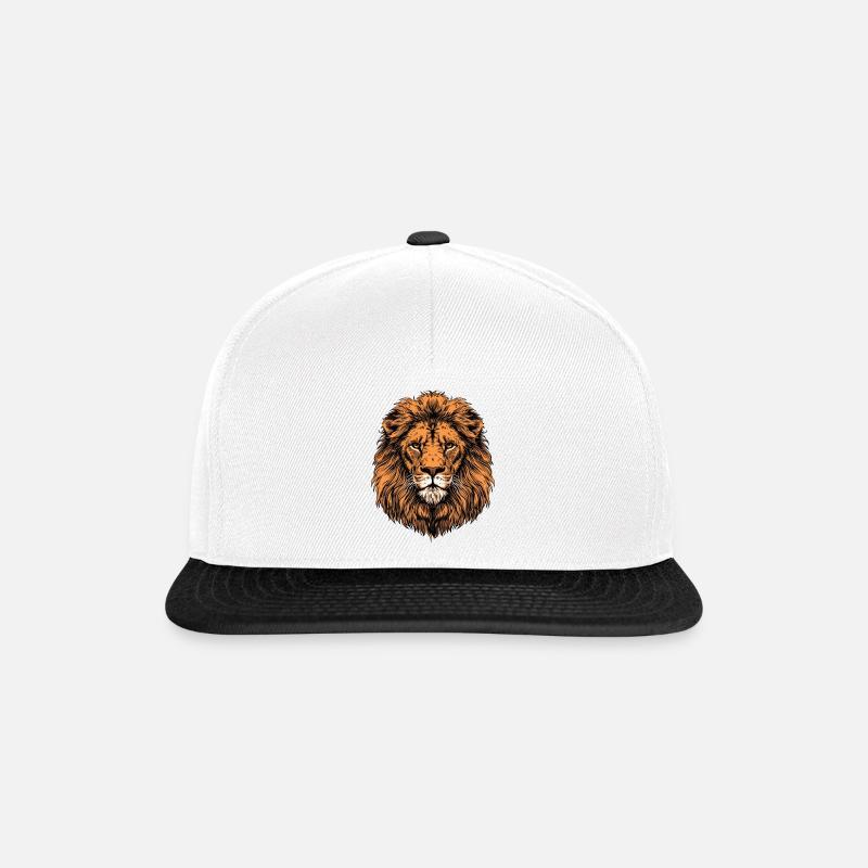 Löwe - Snapback Cap - Weiß/Schwarz