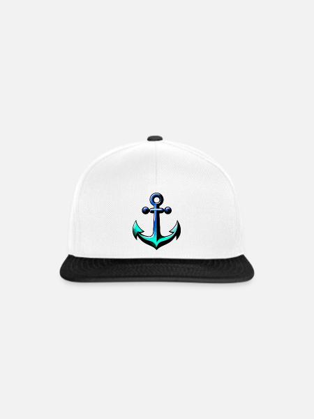 Ein Anker - Snapback Cap - Weiß/Schwarz