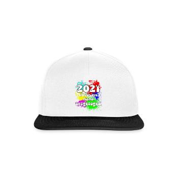 2021 bin ich aus meiner Mama ausgeszogen - Snapback Cap - Weiß/Schwarz - Vorne