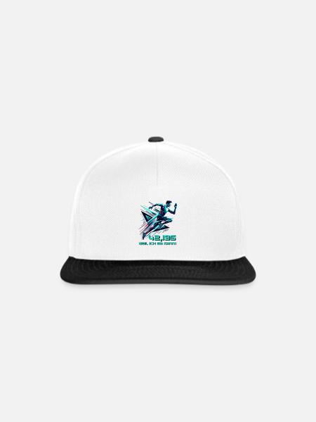 Marathonläufer läuft Marathon 42km - Snapback Cap - Weiß/Schwarz
