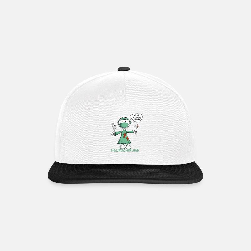 Neurochirurg Spruch Chirurg Strichmännchen Cartoon - Snapback Cap - Weiß/Schwarz