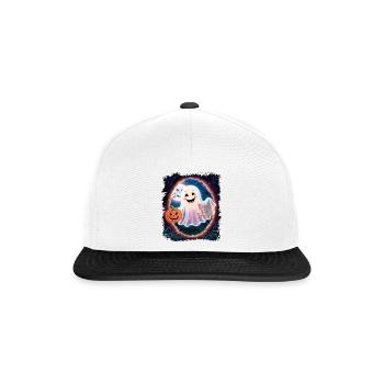 Trick or Treat halloween ghost funny - Snapback Cap - white/black - Front